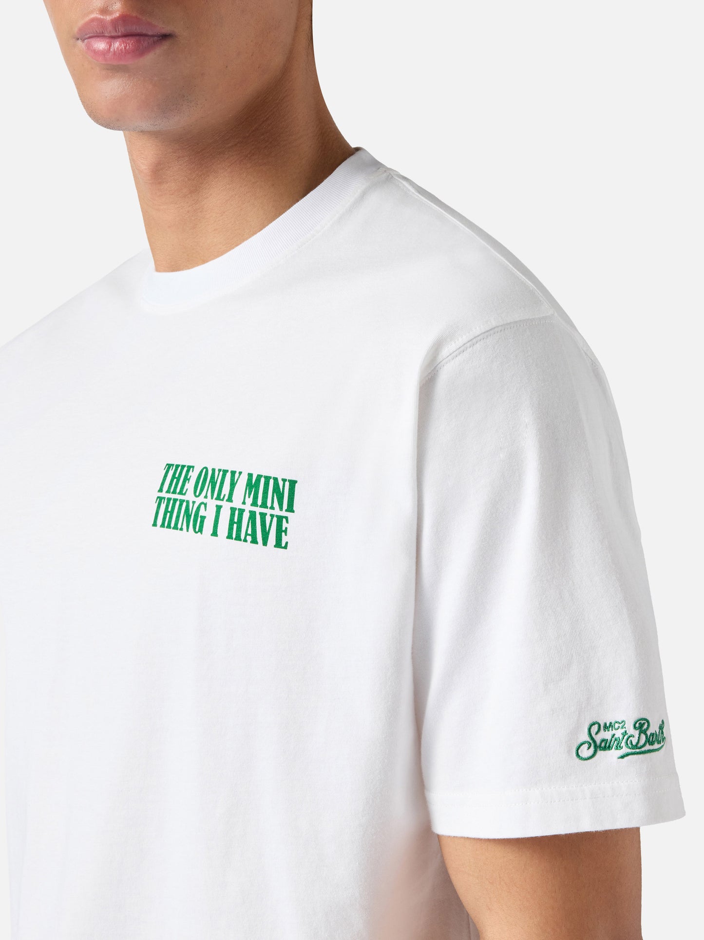 T-shirt Portland bianca con stampa The Only Mini Thing I Have