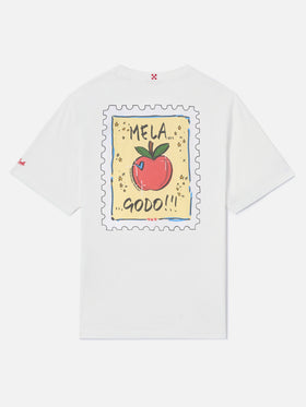White Portland t-shirt with Mela Godo illustration