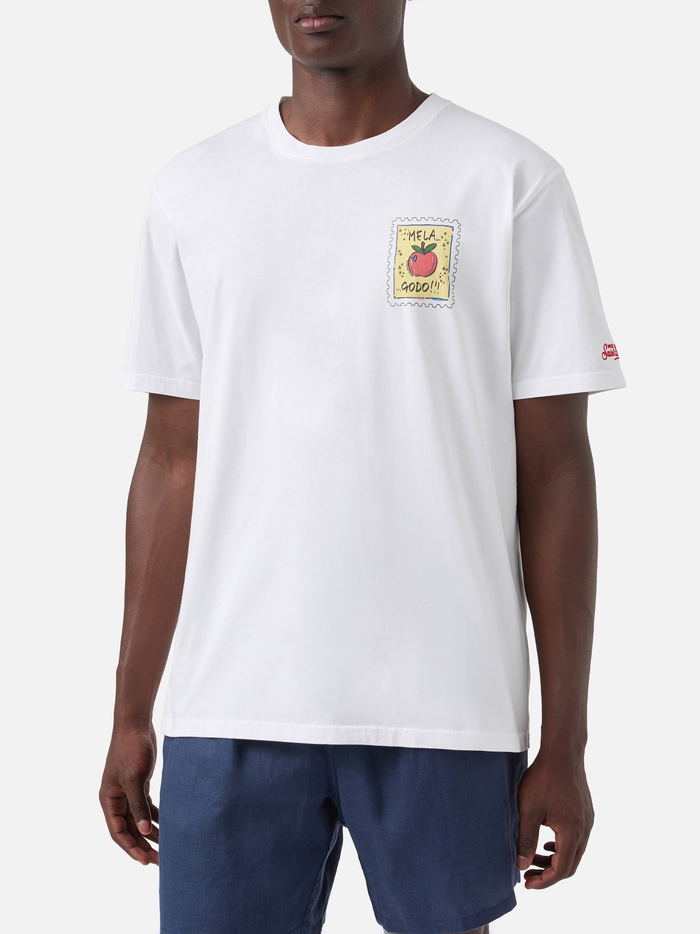 White Portland t-shirt with Mela Godo illustration