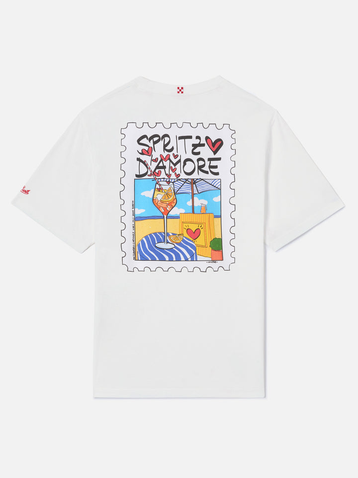 T-shirt Portland bianca con illustrazione Spritzo d’Amore