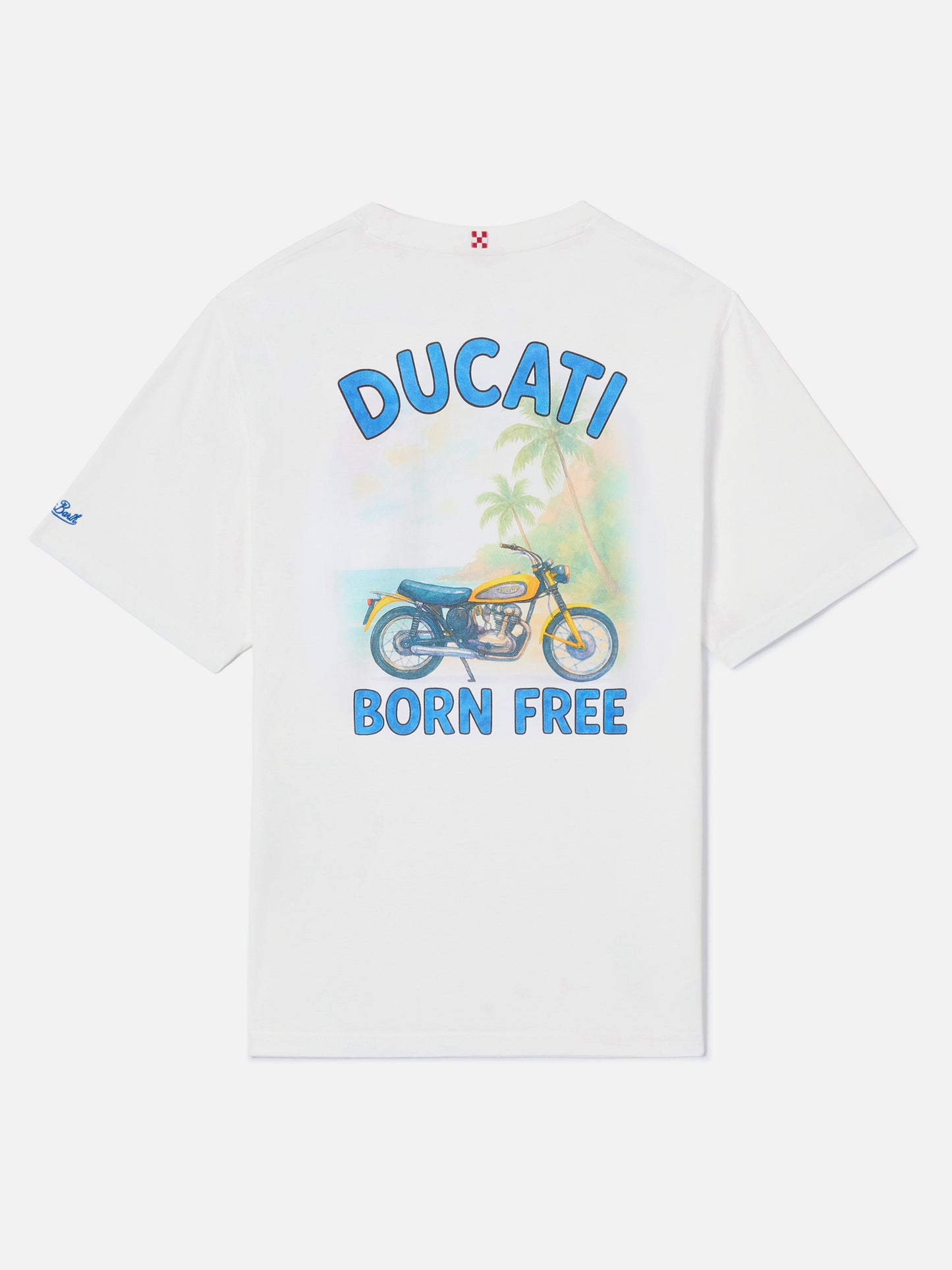 White Portland t-shirt with Ducati Born Free print | Special Edition