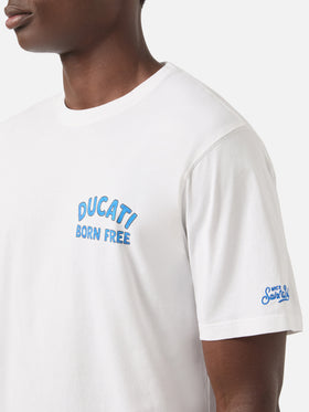 White Portland t-shirt with Ducati Born Free print | Special Edition