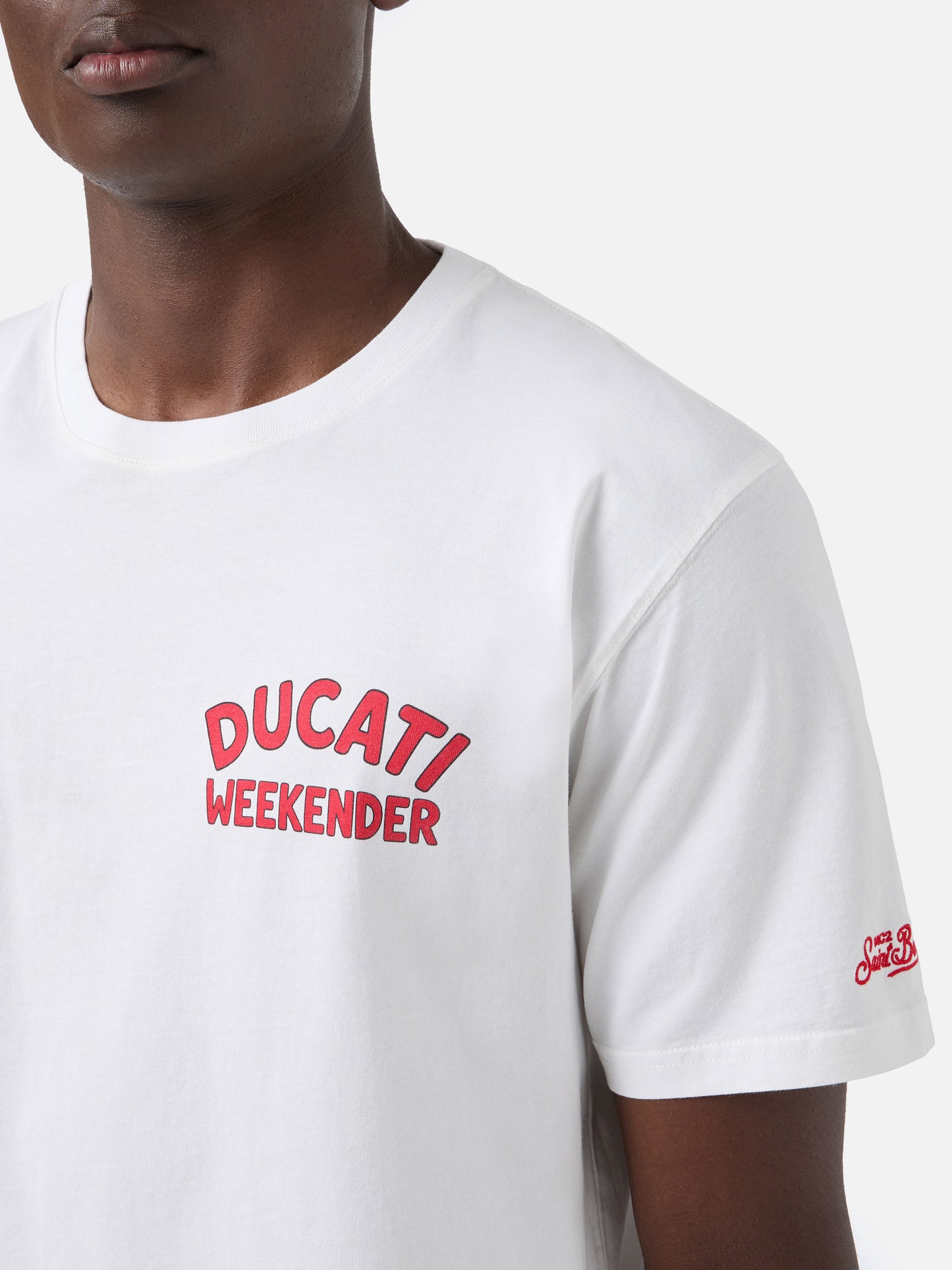White Portland t-shirt with Ducati Weekender print | Special Edition
