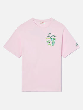 T-shirt Portland rosa con illustrazione MoJito Drink