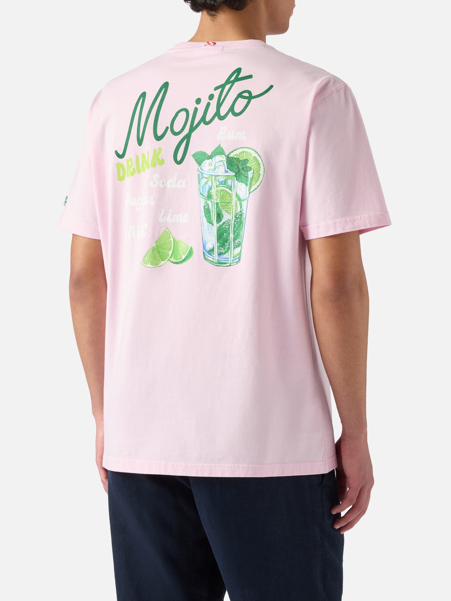 T-shirt Portland rosa con illustrazione MoJito Drink