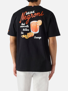 Black Portland t-shirt with Negroni Drink illustration