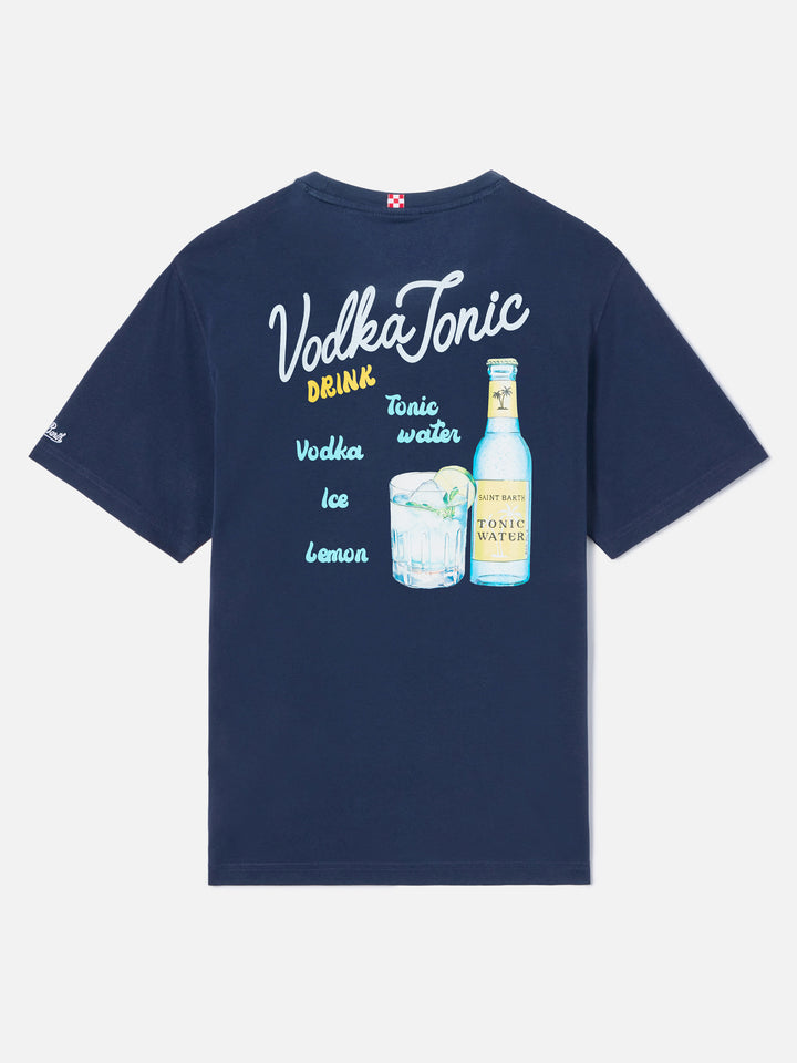 T-shirt Portland blu con illustrazione Vodka Tonic Drink
