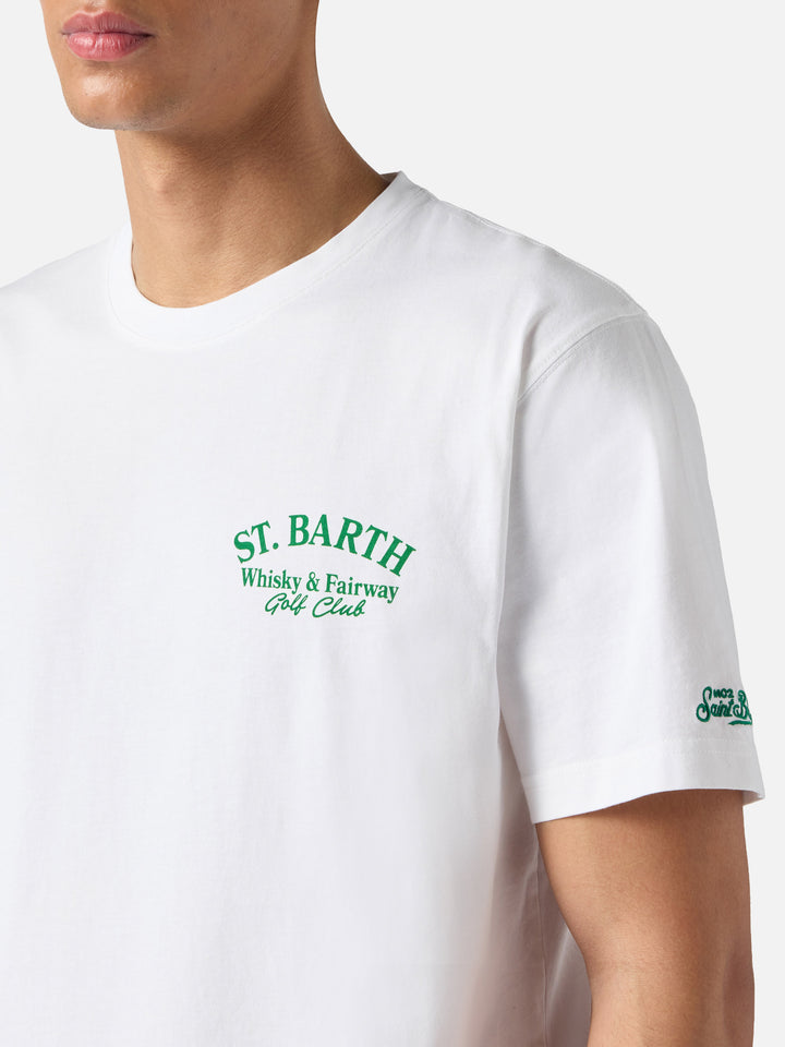 T-shirt Portland bianca con illustrazione Whisky & Fairway Golf Club