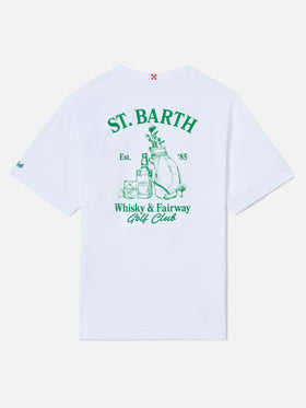 T-shirt Portland bianca con illustrazione Whisky & Fairway Golf Club