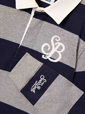 Striped Quarterback cotton rugby polo with back Mickey Mouse print | Special edition