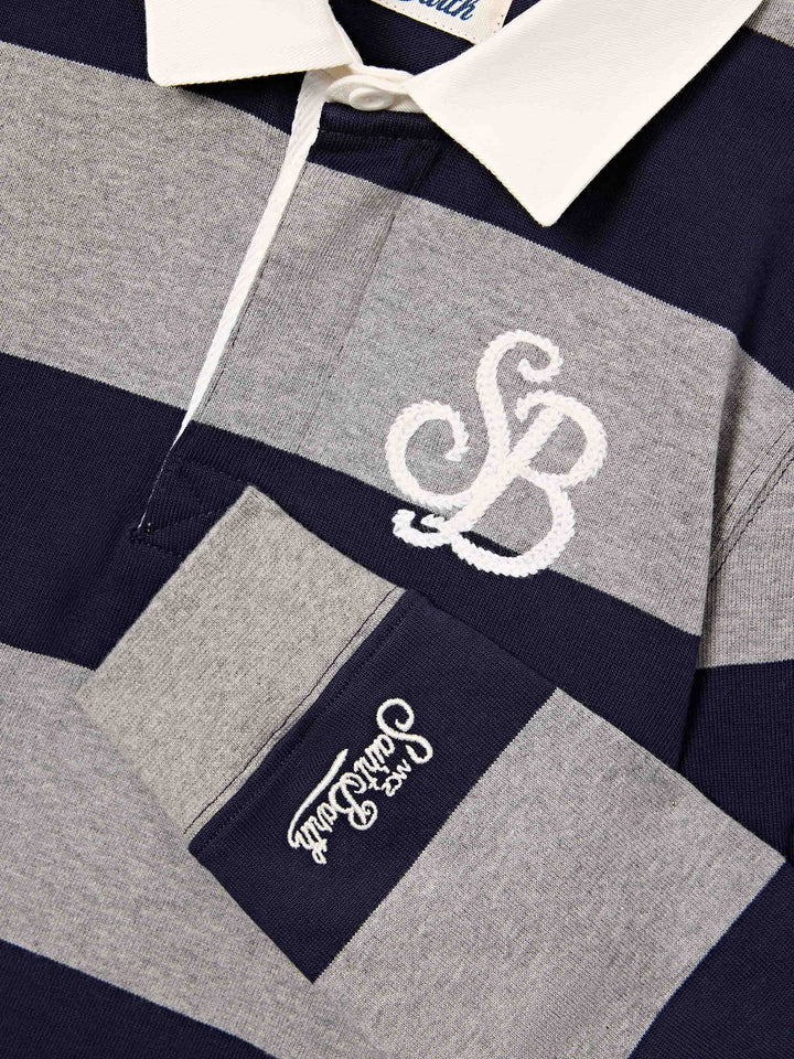 Polo de rugby de algodón Quarterback a rayas con estampado de Mickey Mouse en la espalda | Special edition 