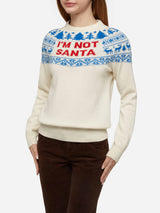 White sweater New Queen with I'm not Santa jacquard