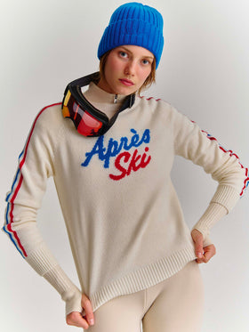 Off-white New Queen Rundhalspullover mit Après Ski-Stickerei 