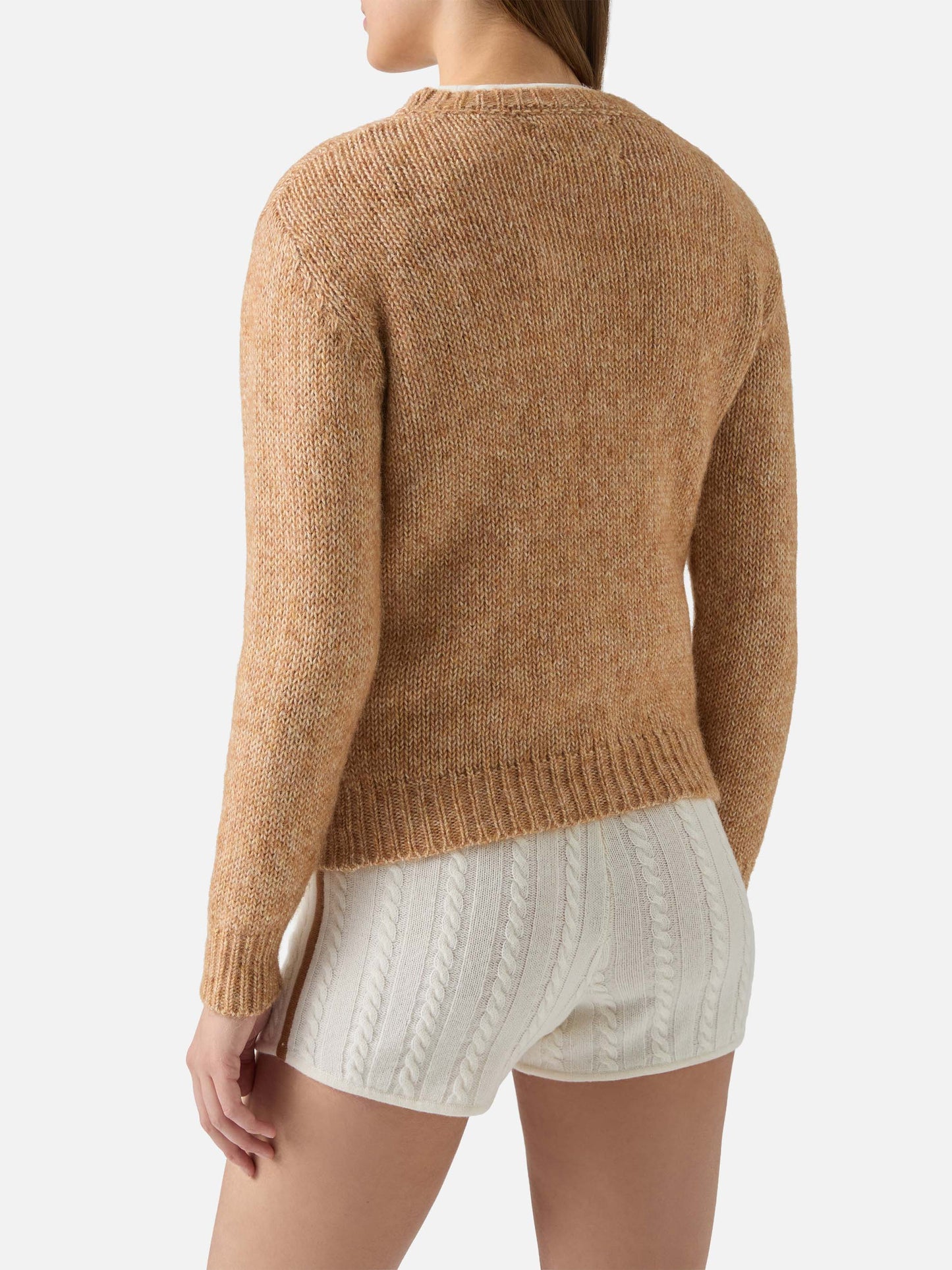 New Queen crewneck in beige blended alpaca