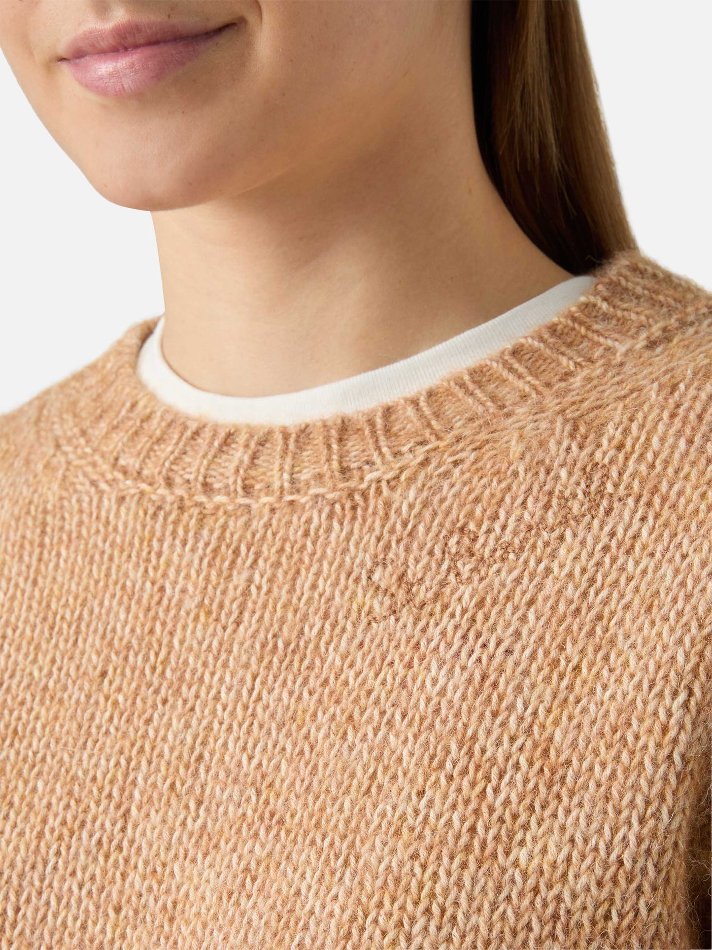 New Queen crewneck in beige blended alpaca