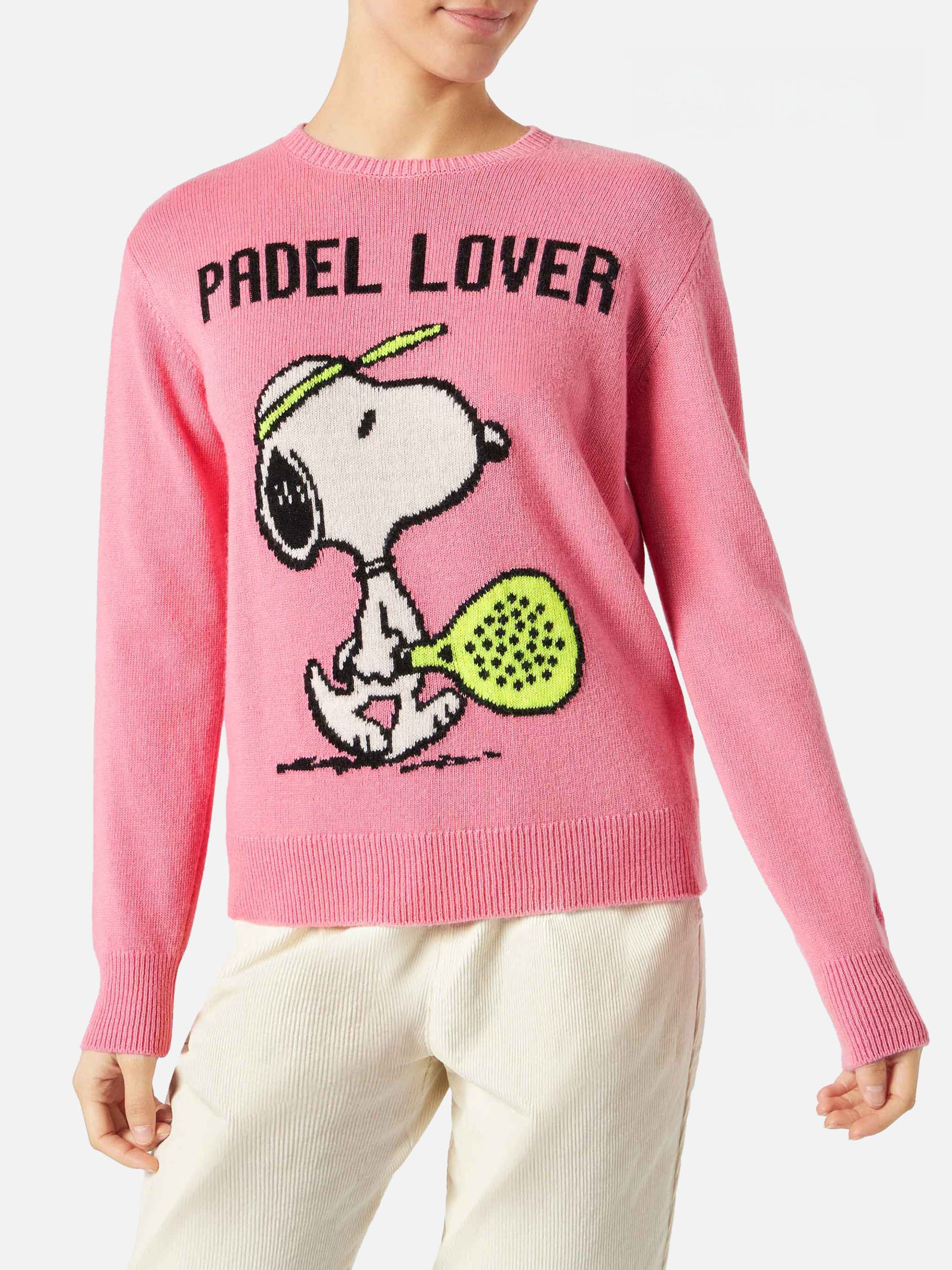 New Queen pink sweater with Snoopy Padel Lover print | Special
