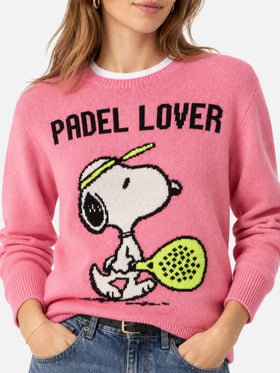 Suéter rosa New Queen con estampado Snoopy Padel Lover | Special Edition 