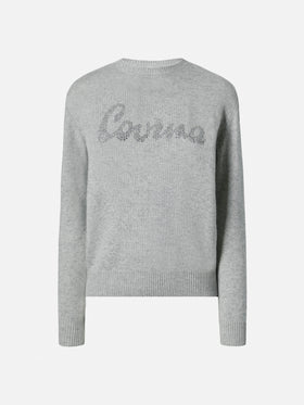 New Queen crewneck with Courma rhinestone embellishment
