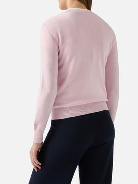 Neues Queen-Crewshirt in Weiß mit Sono a dieta (Domani)-Jacquard