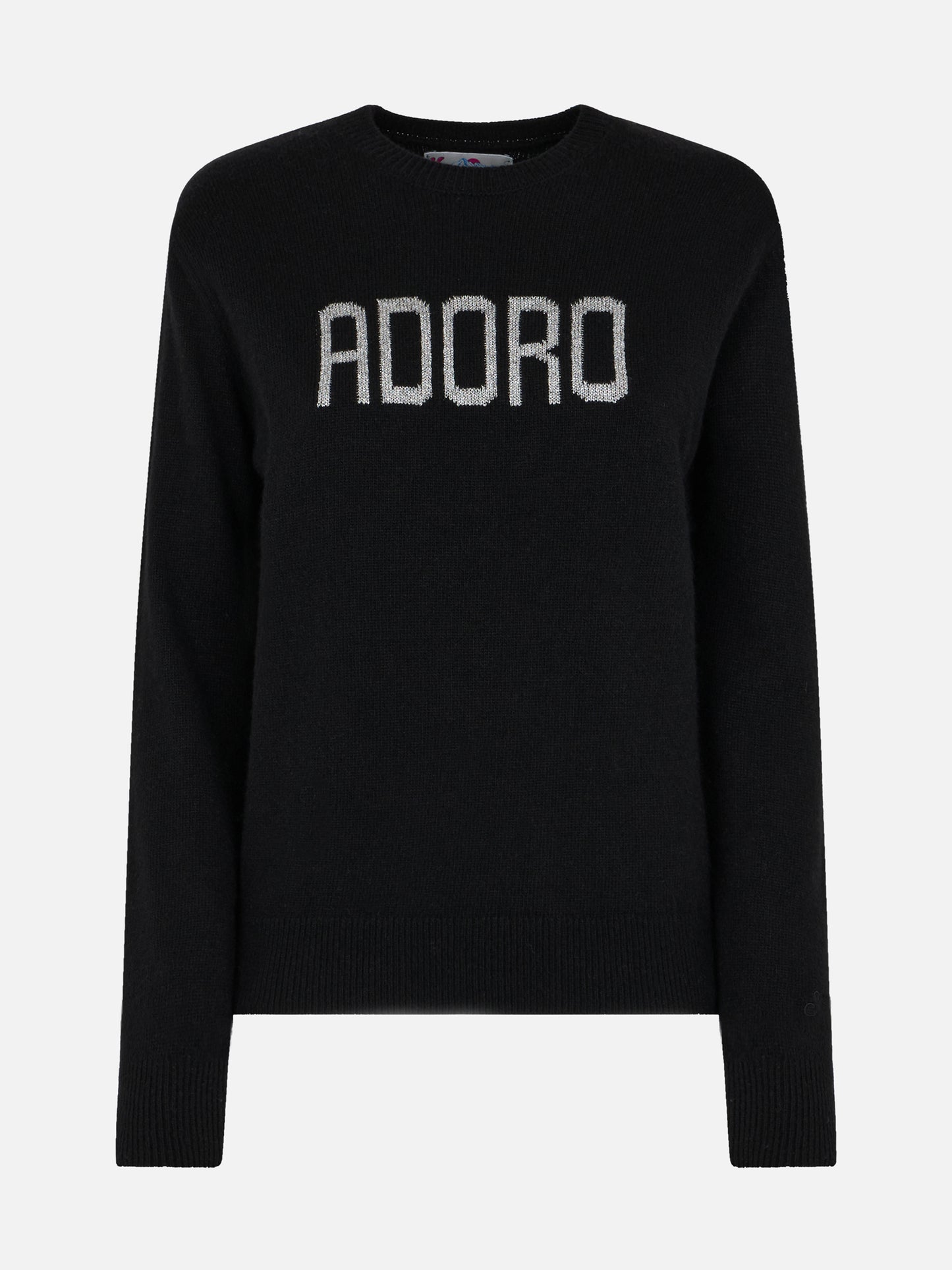 Woman black sweater New Queen with Adoro jacquard - MC2 Saint Barth