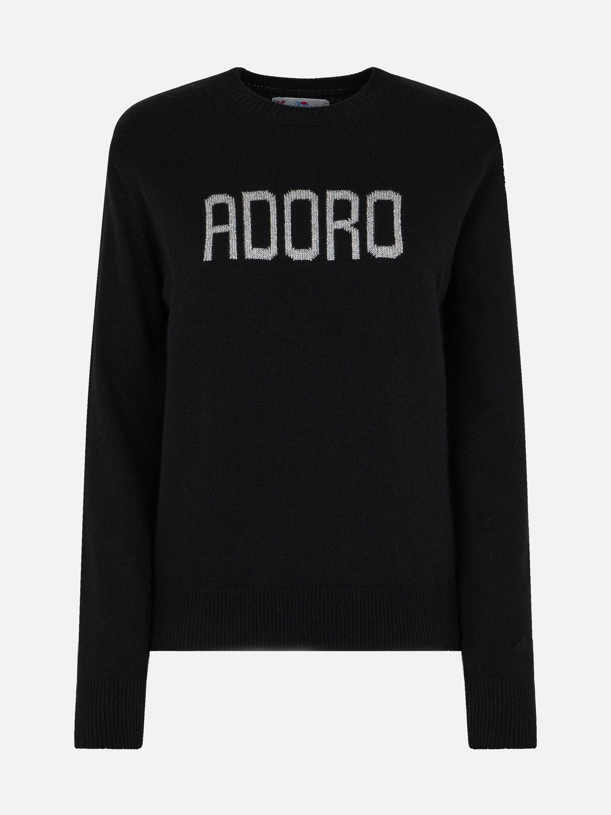 Woman black sweater New Queen with Adoro jacquard - MC2 Saint Barth