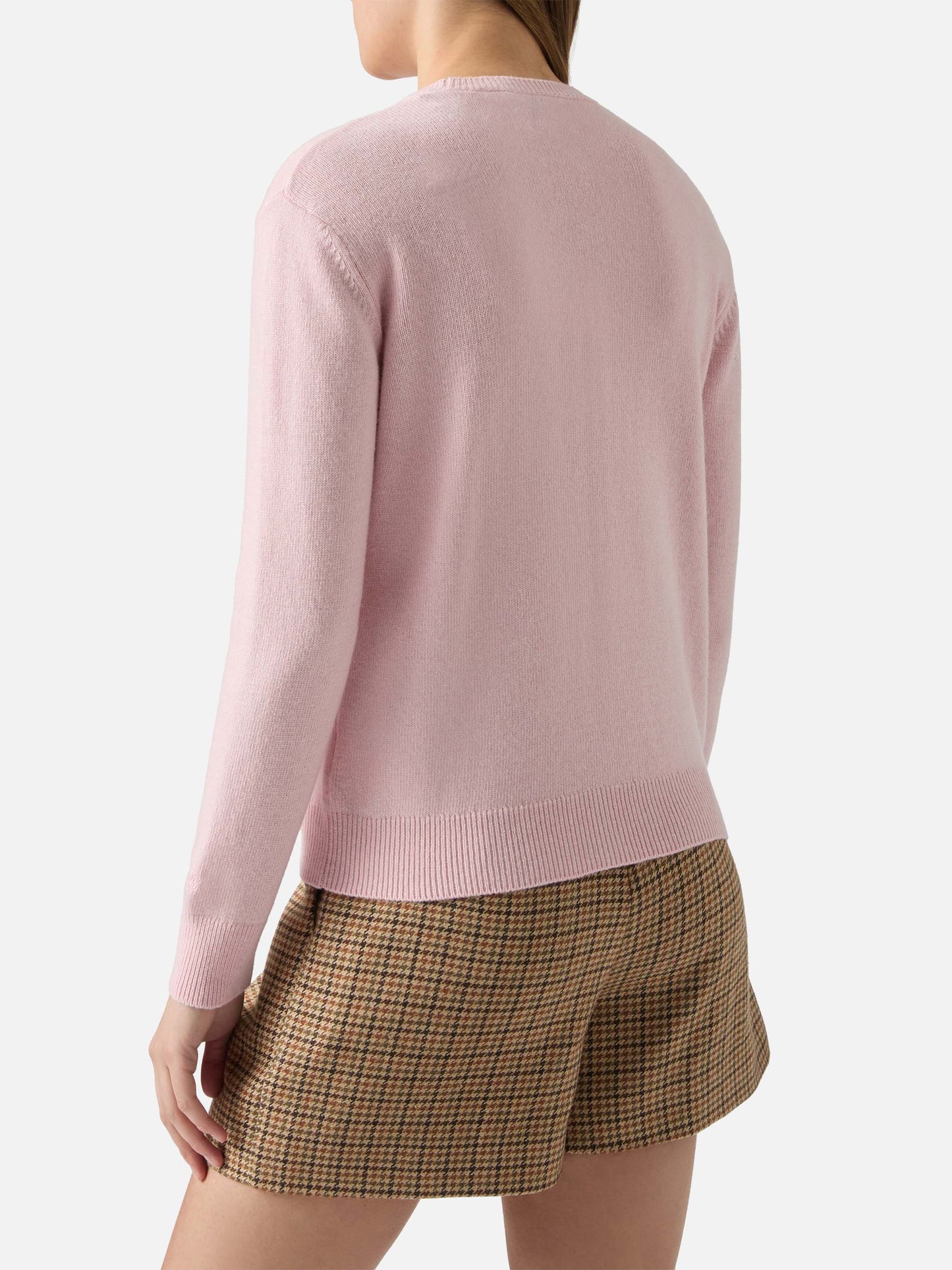 Girocollo New Queen bianco con jacquard Cortina Habitué