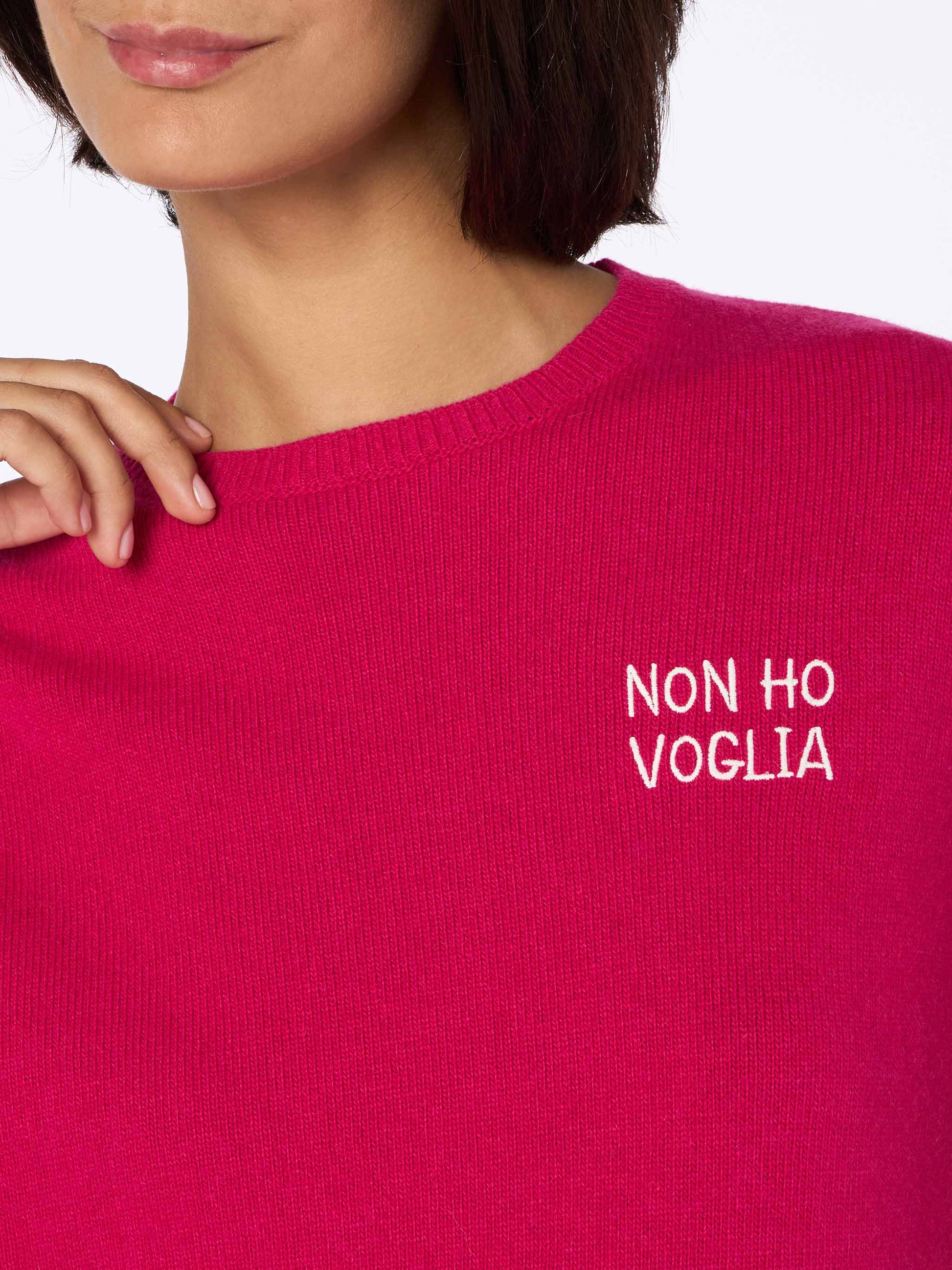 Woman burgundy sweater New Queen with non ho voglia embroidery - MC2 Saint Barth