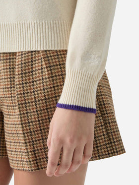 New Queen crewneck in white with Strass & Skipass rhinestone embellishment