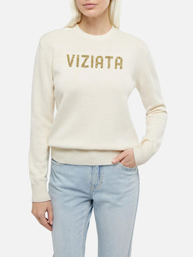 New Queen crewneck with Viziata lurex jacquard