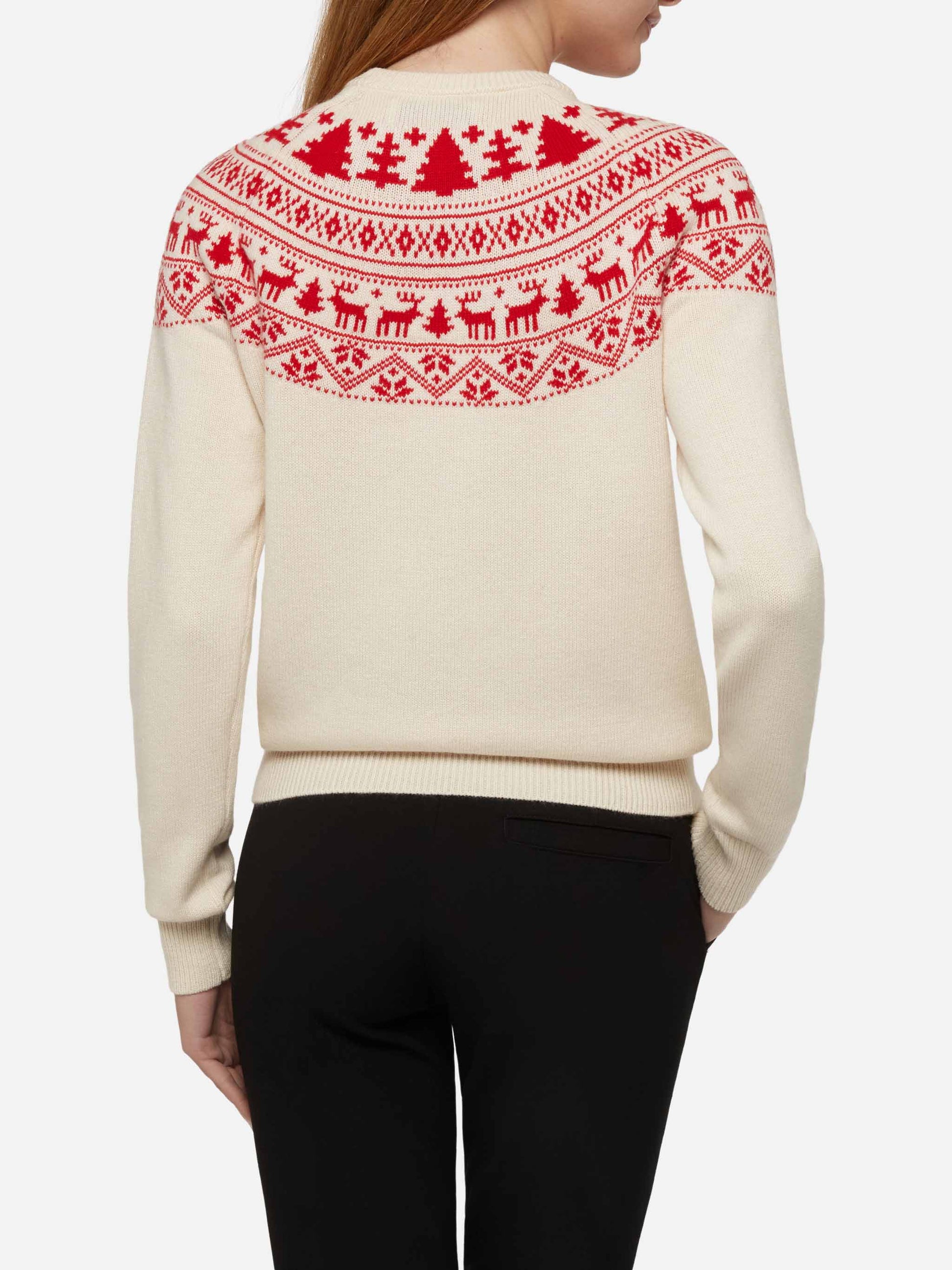 White sweater New Queen with I'm not Santa jacquard - MC2 Saint Barth