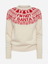 White sweater New Queen with I'm not Santa jacquard