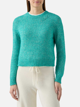 New Queen Crop Soft crewneck with St. Barth embroidery