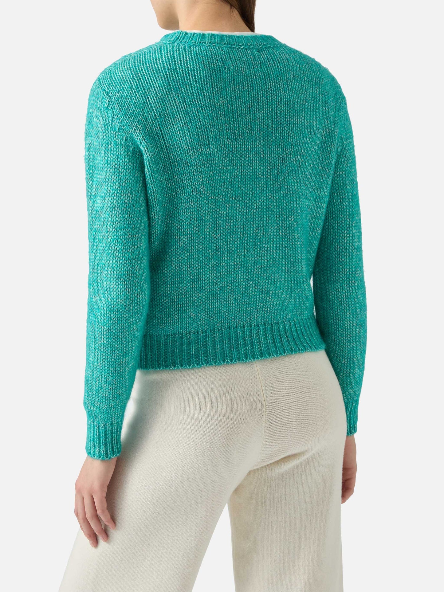 New Queen Crop Soft crewneck with St. Barth embroidery