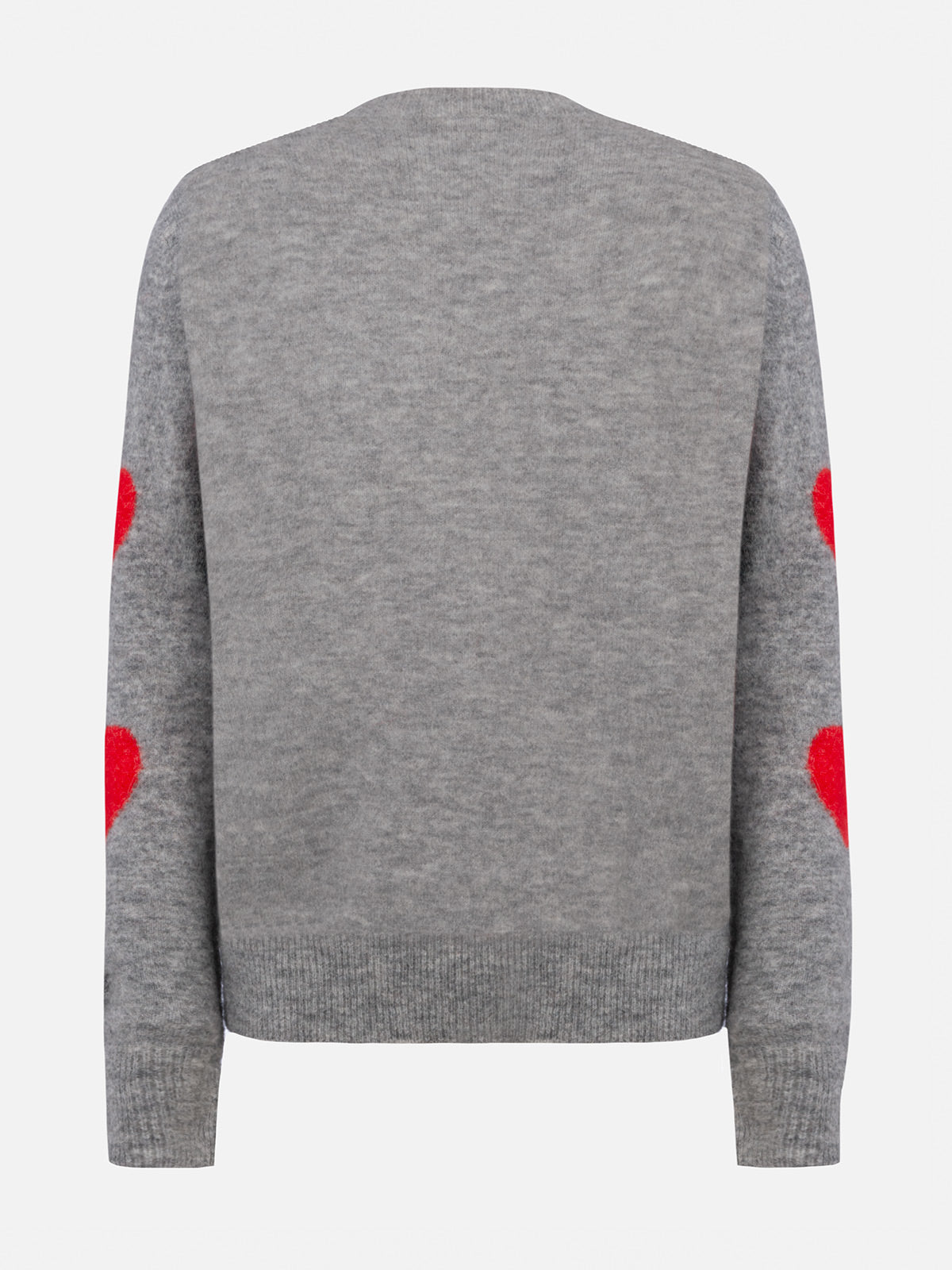 Woman grey sweater New Queen Kissene frega embroidery