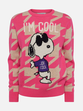 Damenpullover mit Hühnermuster New Queen mit Snoopy-Jacquard