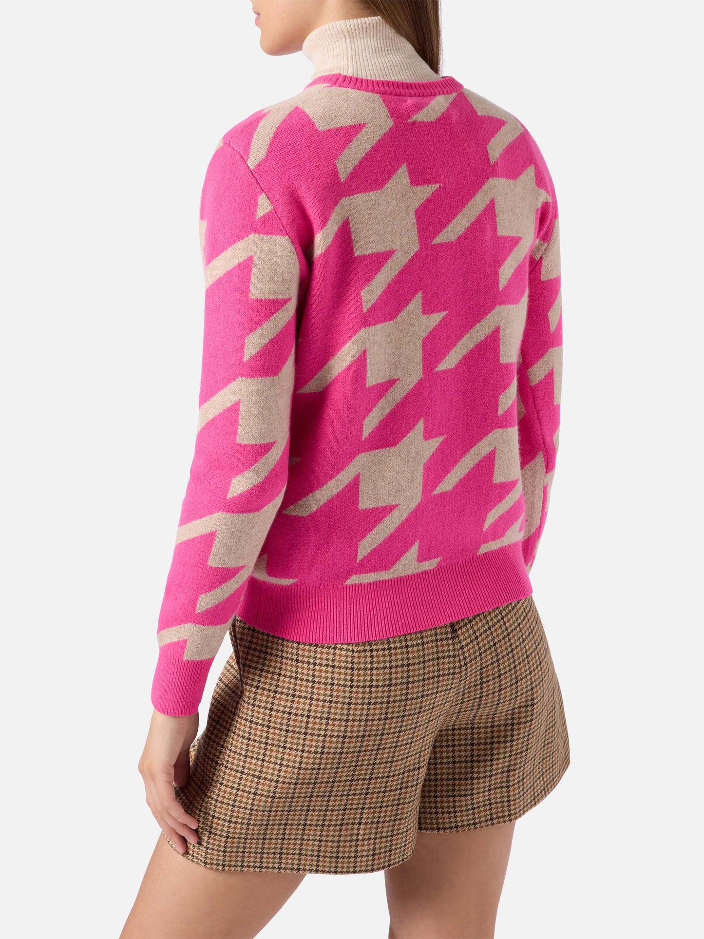 Damenpullover mit Hühnermuster New Queen mit Snoopy-Jacquard