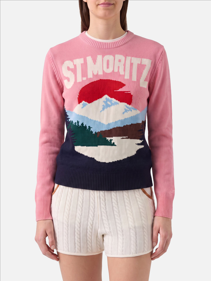 Maglione New Queen con stampa St. Moritz