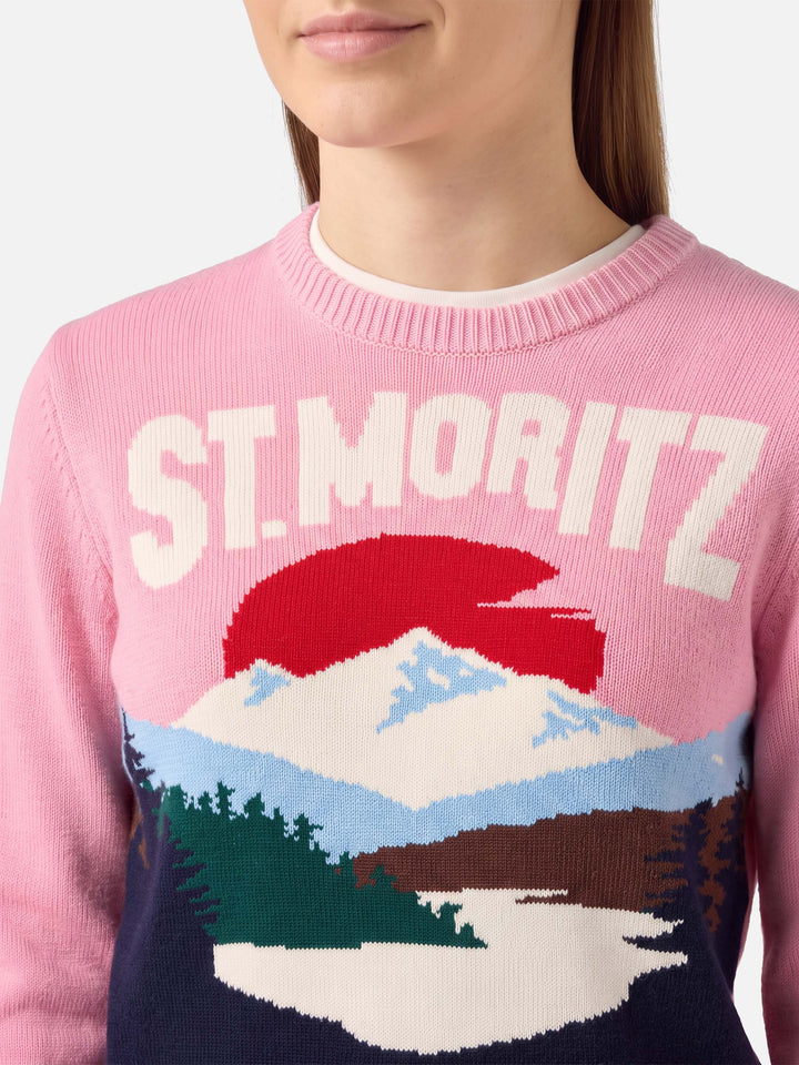 Maglione New Queen con stampa St. Moritz