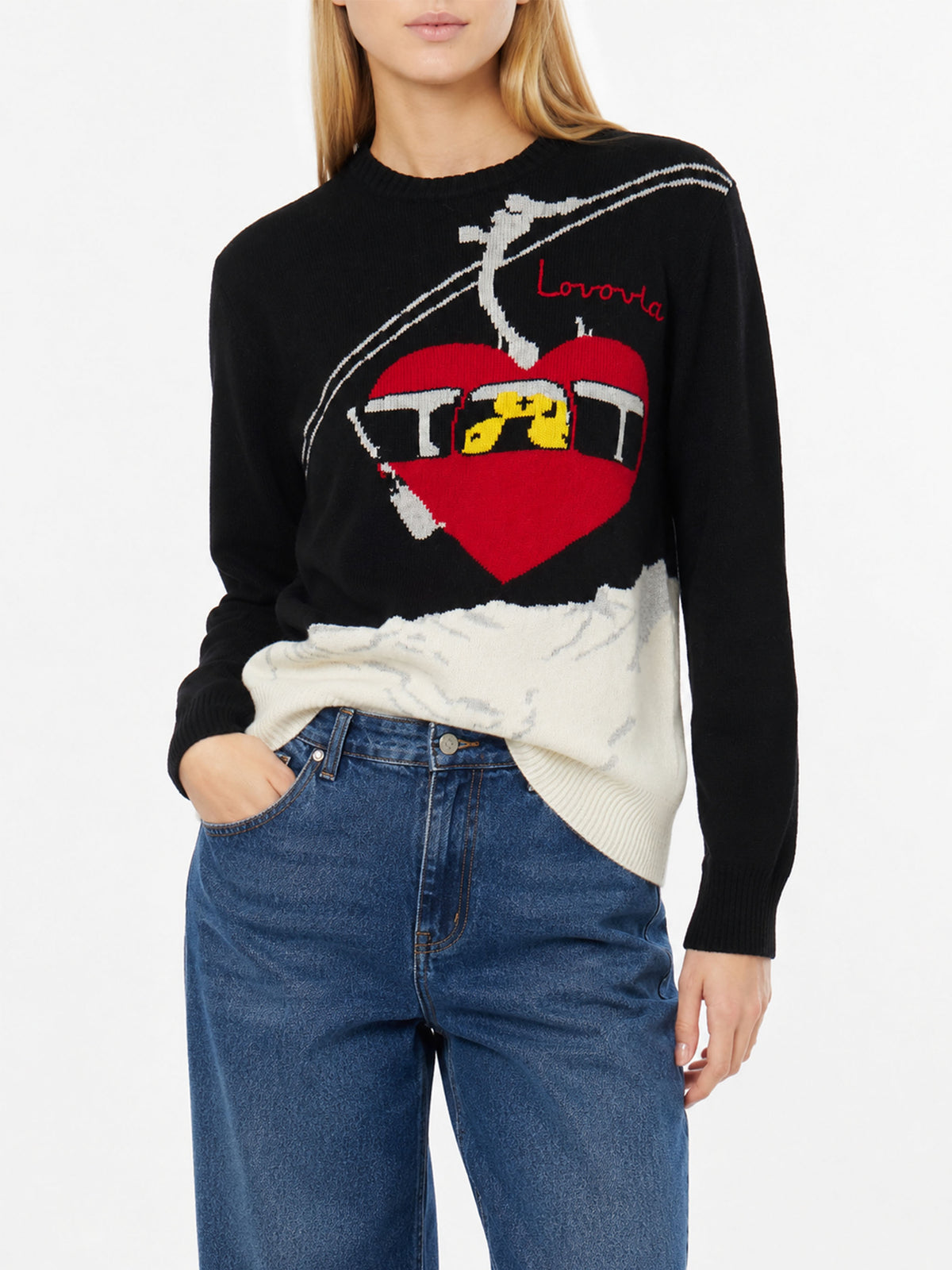 Black New Queen sweater with Lovovia embroidery