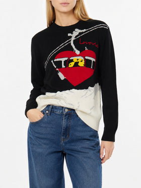 Black New Queen sweater with Lovovia embroidery