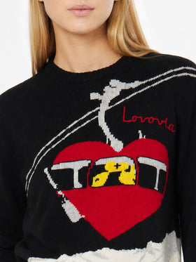 Black New Queen sweater with Lovovia embroidery