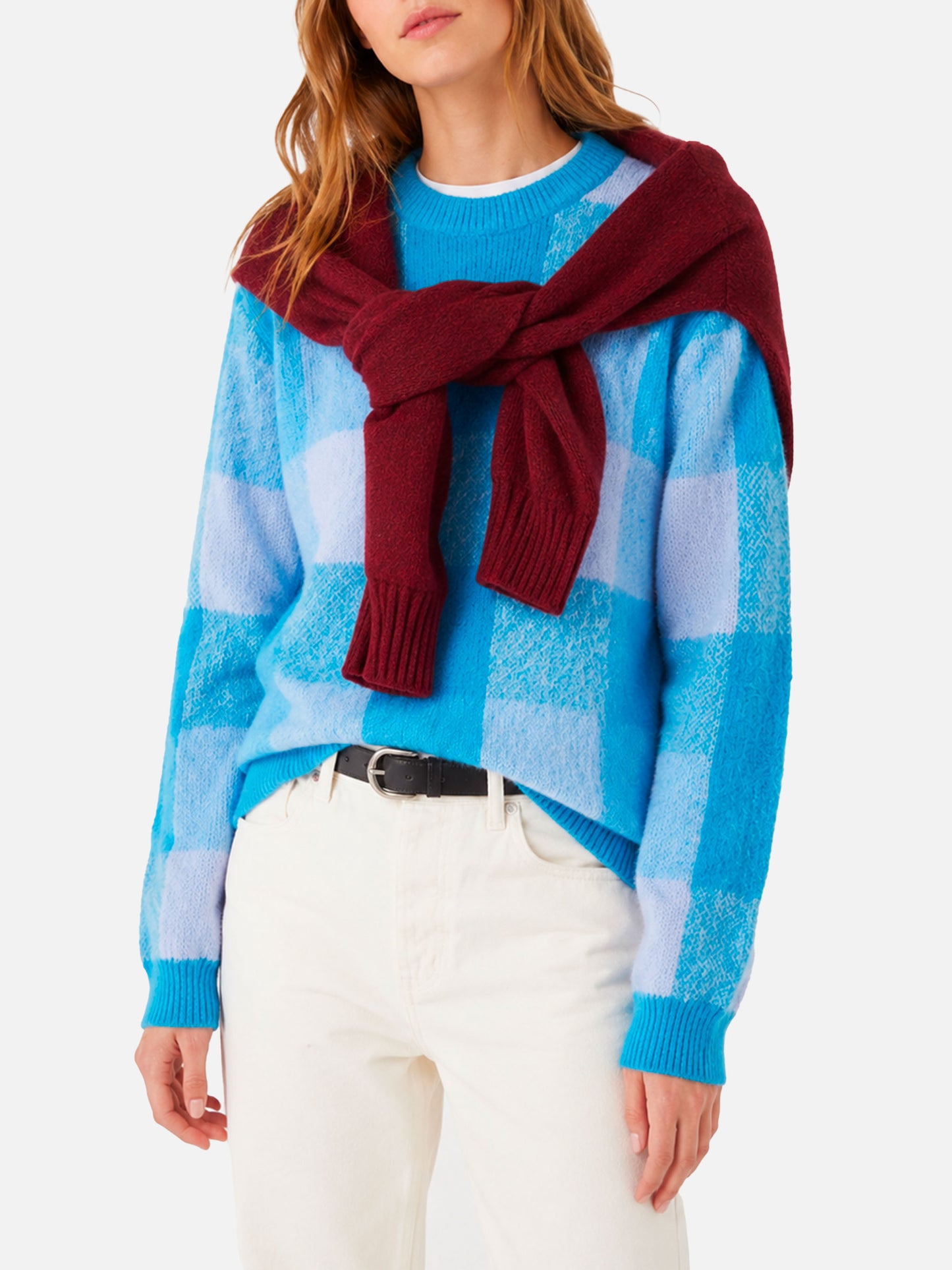 Maglione New Queen Soft con fantasia check 