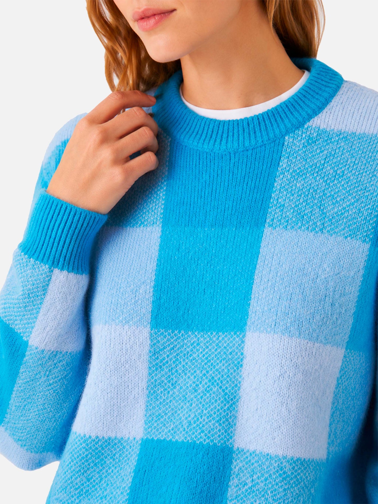 Maglione New Queen Soft con fantasia check 