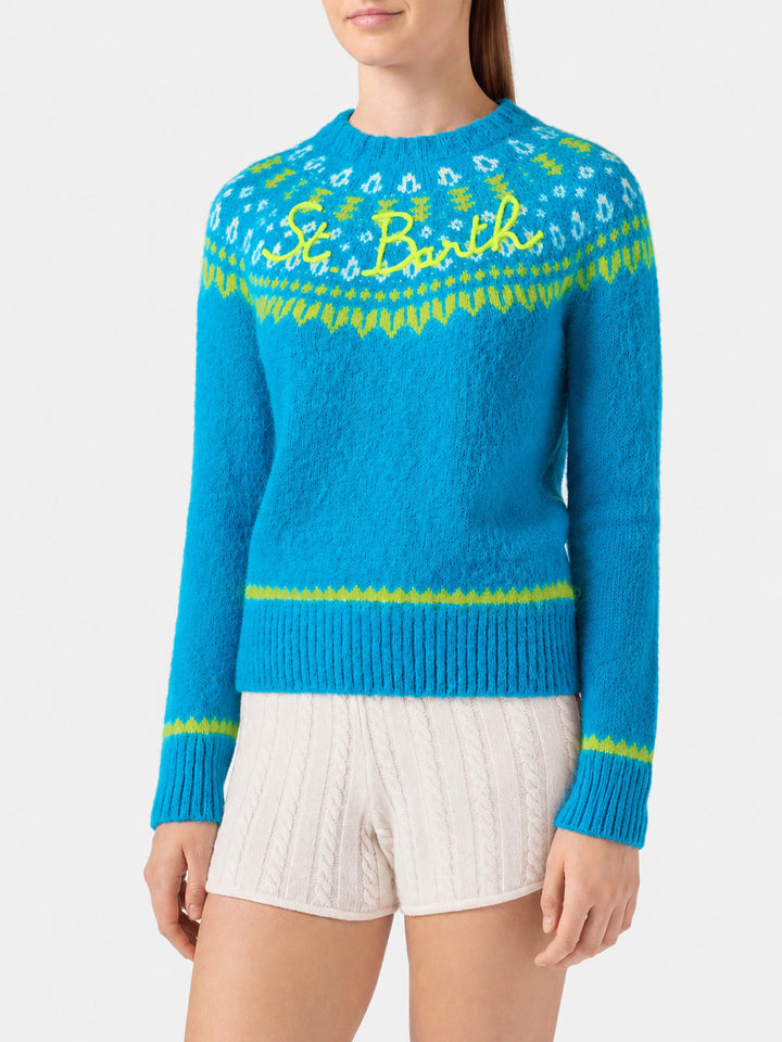 Light blue New Queen Nordic Soft jacquard sweater