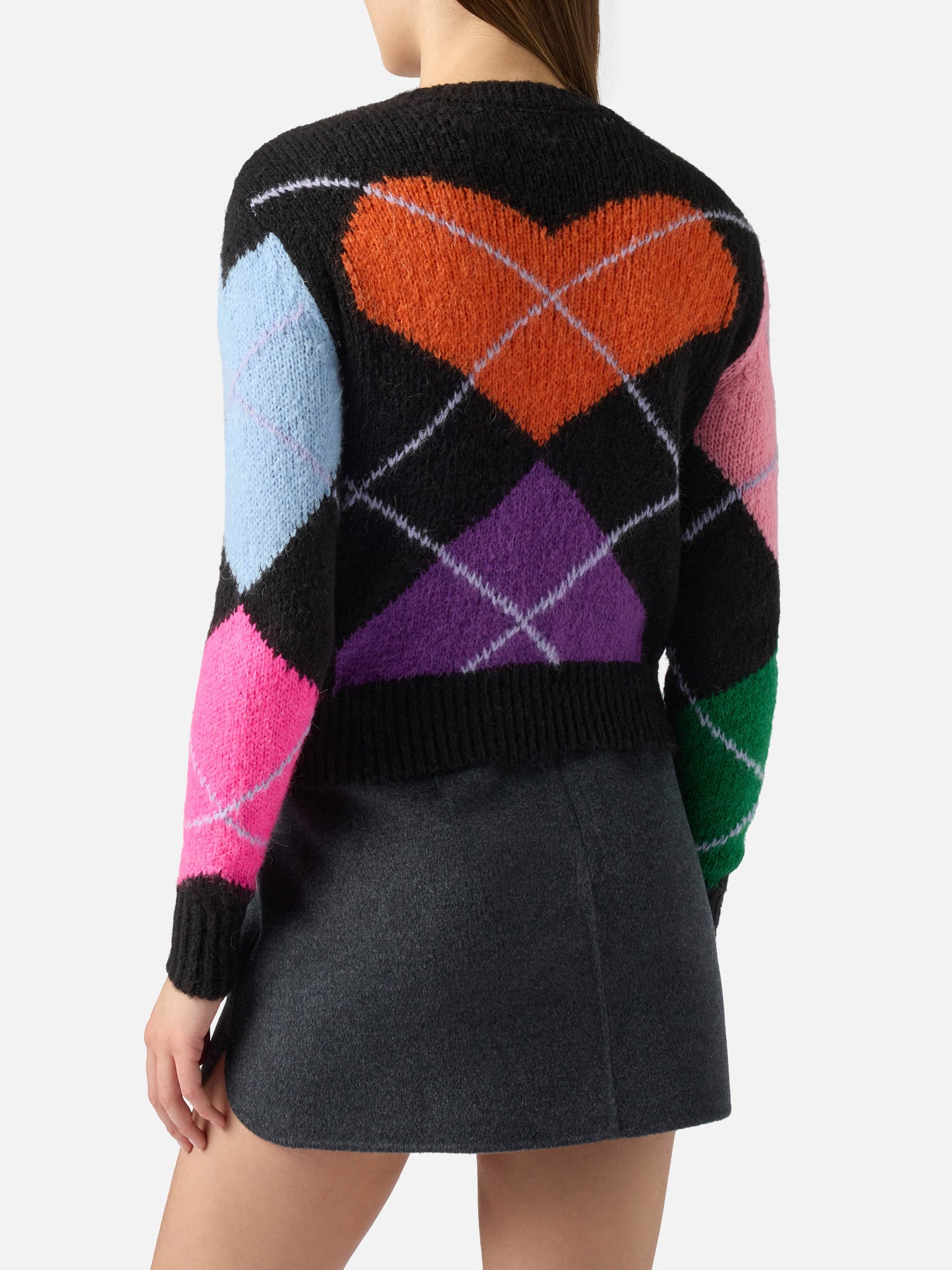 New Queen crewneck crop sweater with hearts