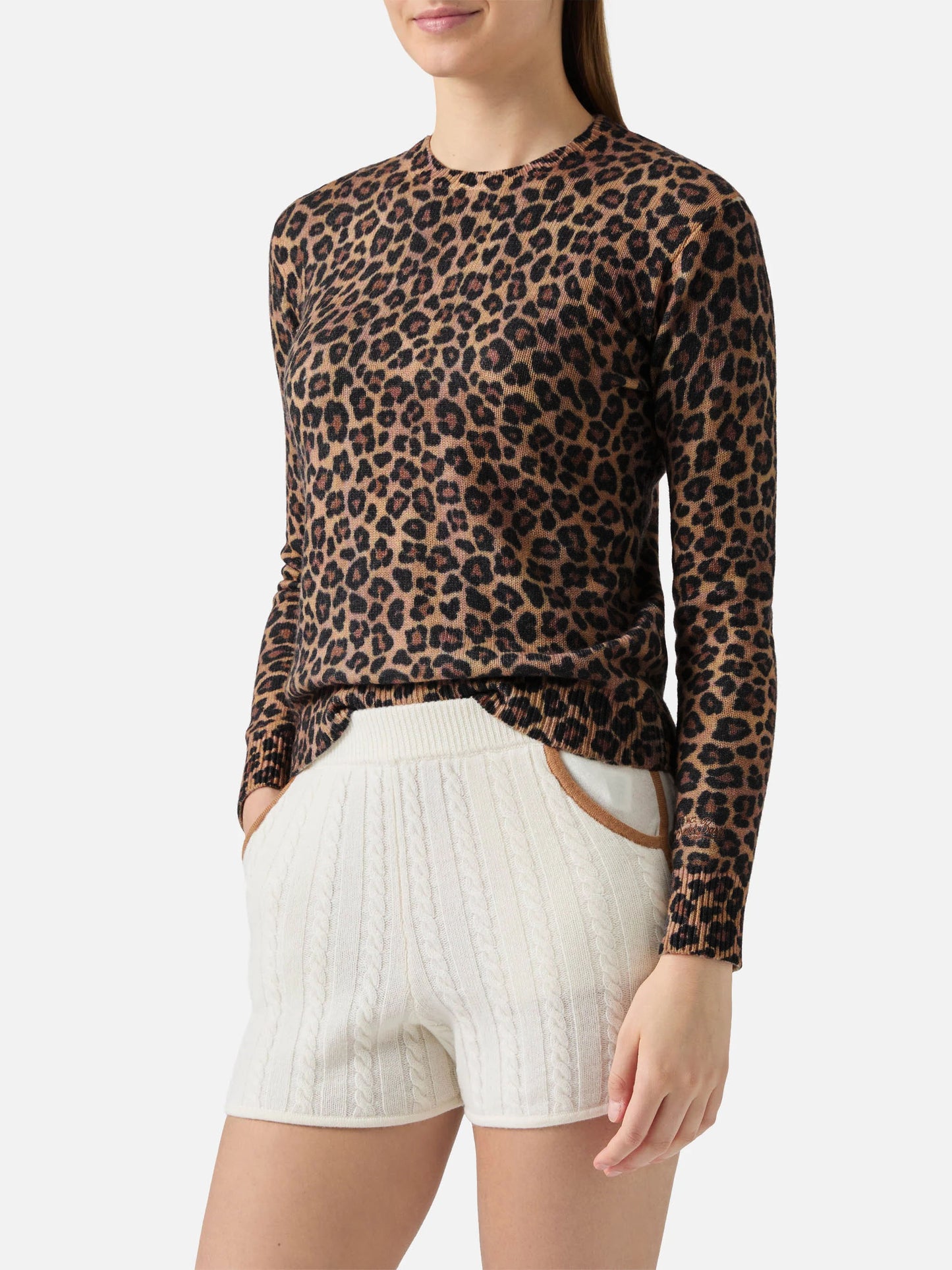 Girocollo New Queen con stampa animalier