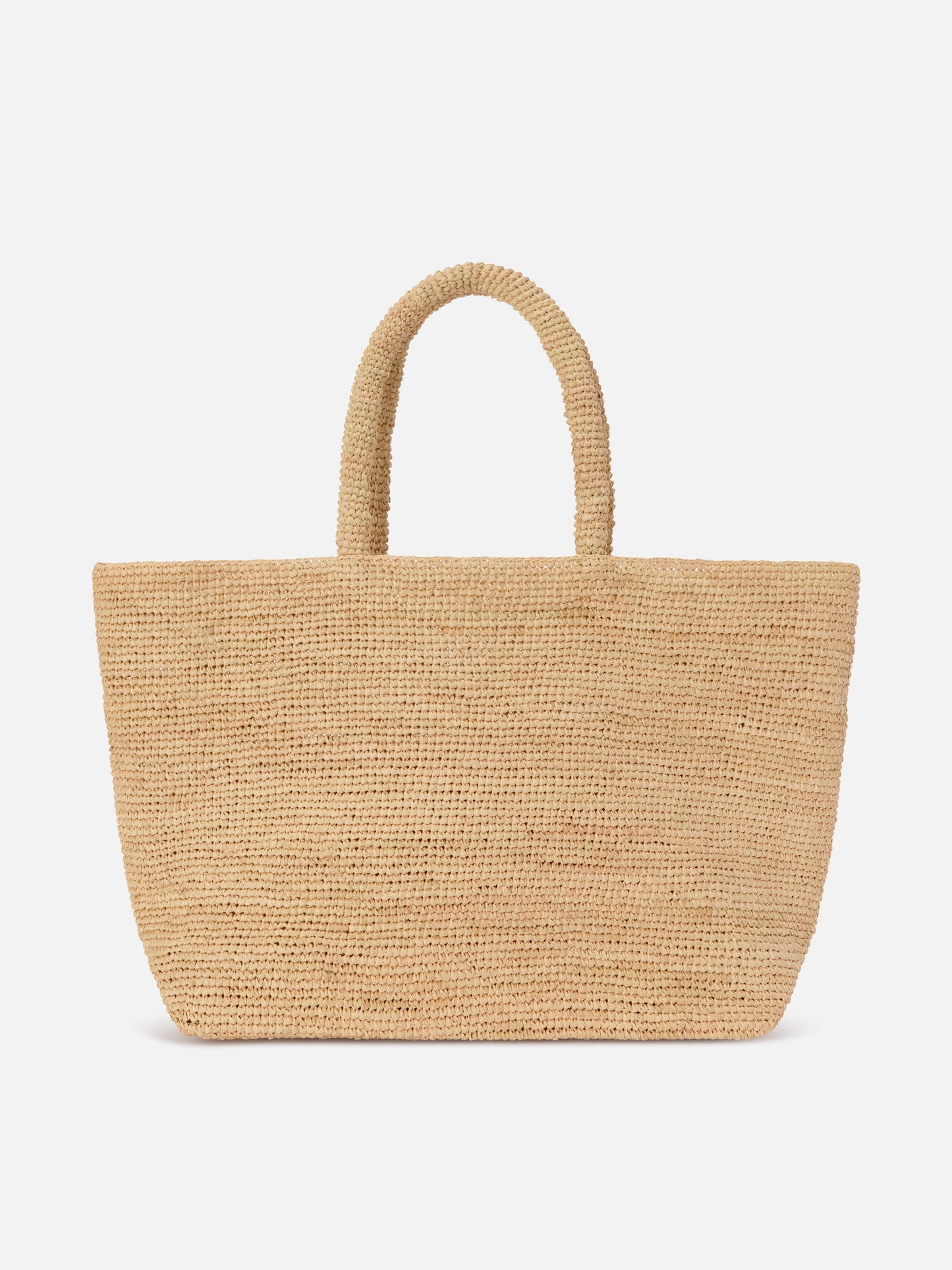 Strandtasche aus Raffiabast mit gesticktem Logo 