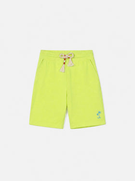 Fluo yellow cotton bermuda shorts Randle Jr