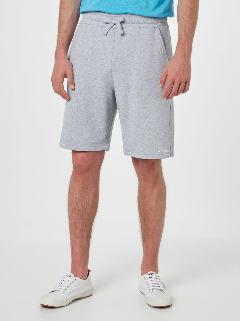 Man mélange grey cotton fleece bermuda shorts Randle