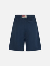 Marineblaue Herren-Bermudashorts aus Baumwollfleece Randle